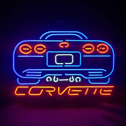 Blue Corvette Auto Car Motor Neon Signs Light - me425-  DRIVEN - 1