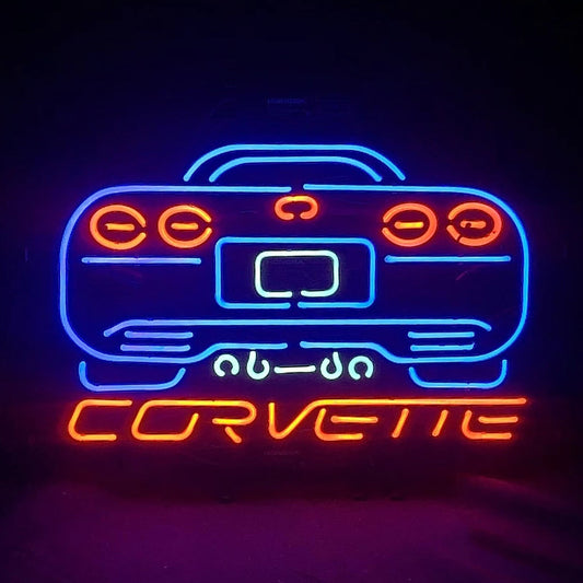 Blue Corvette Auto Car Motor Neon Signs Light - me425-  DRIVEN - 1