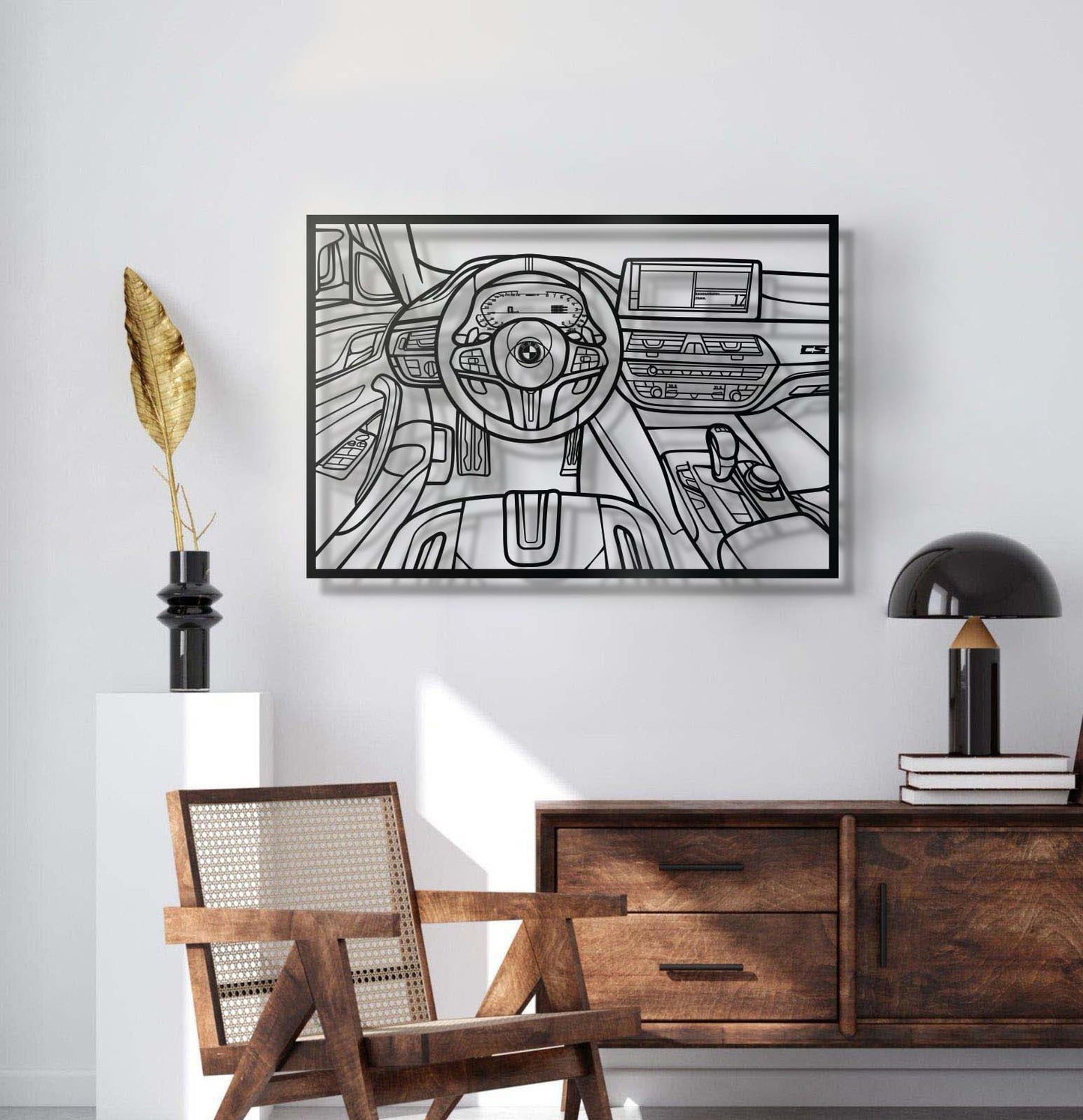 M5 CS Driver's Cockpit Metal Frame Wall Art - MT1465 - MT1465B99-MT1465B115-MT1465B140-  DRIVEN - 5