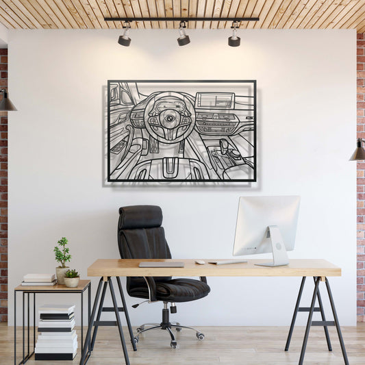 M5 CS Driver's Cockpit Metal Frame Wall Art - MT1465 - MT1465B99-MT1465B115-MT1465B140-  DRIVEN - 2