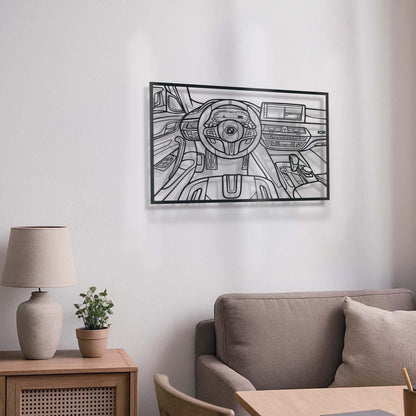 M5 CS Driver's Cockpit Metal Frame Wall Art - MT1465 - MT1465B99-MT1465B115-MT1465B140-  DRIVEN - 3