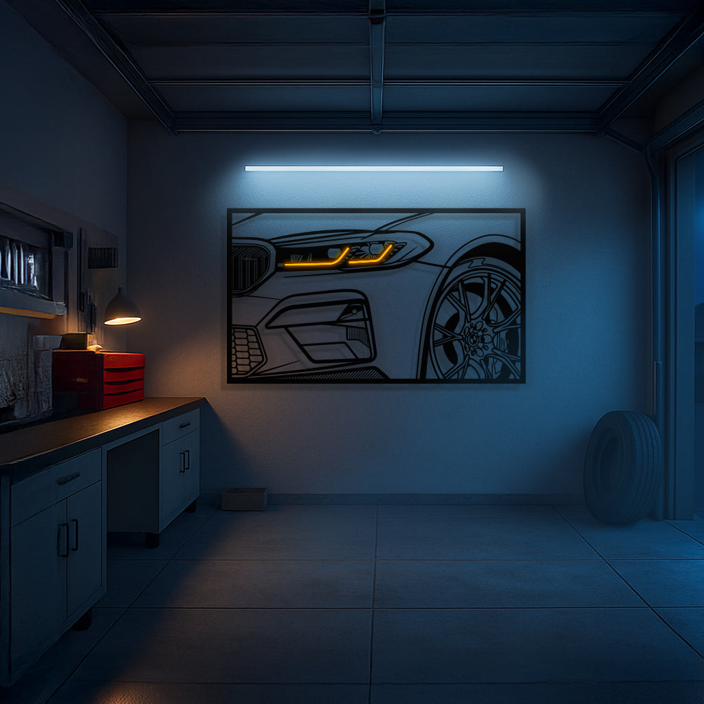 M5 F90 CS Apex Front View Metal Neon Frame Wall Art - MT1483 - MT1483B99-MT1483B115-MT1483B140-  DRIVEN - 3