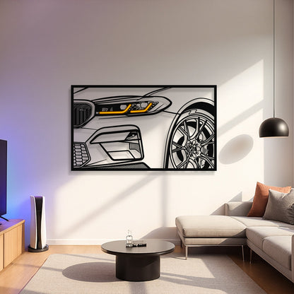 M5 F90 CS Apex Front View Metal Neon Frame Wall Art - MT1483 - MT1483B99-MT1483B115-MT1483B140-  DRIVEN - 2