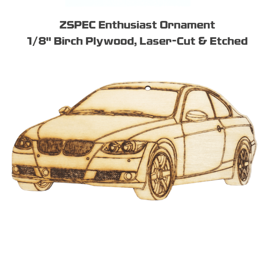 ZSPEC Laser-Engraved Wood Ornament, Style: BMW 3-Series, Birch, ~5" - ZSD-561894-  DRIVEN - 2