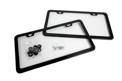 "Land Cruiser" Slim License Plate Frame - Black, Pair - sfb21BRNLPF-LC-  DRIVEN - 3