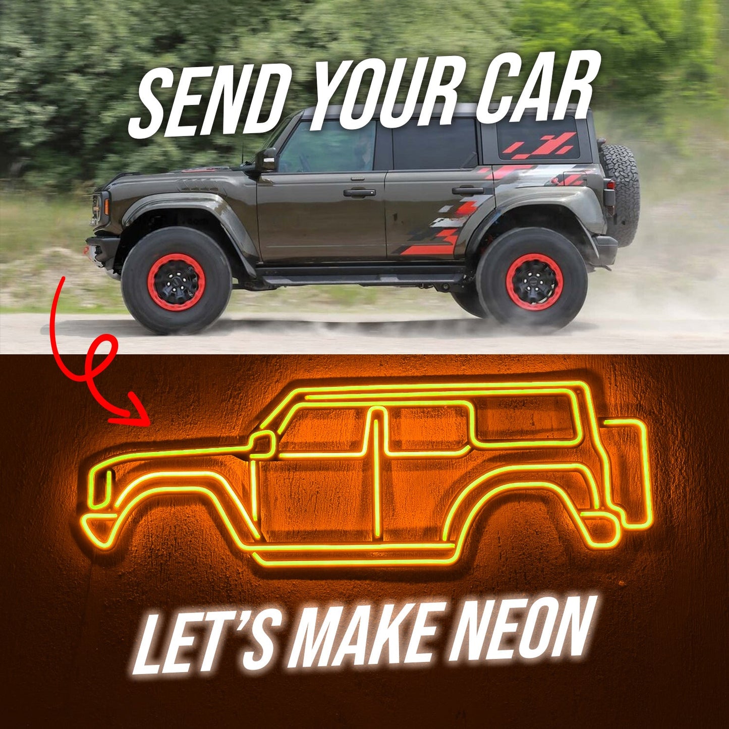 Your Personalized Metal Neon Car Wall Art - MTN0051 - MTN0051W99L-MTN0051W120L-MTN0051W140L-MTN0051R99L-MTN0051R120L-  DRIVEN - 4