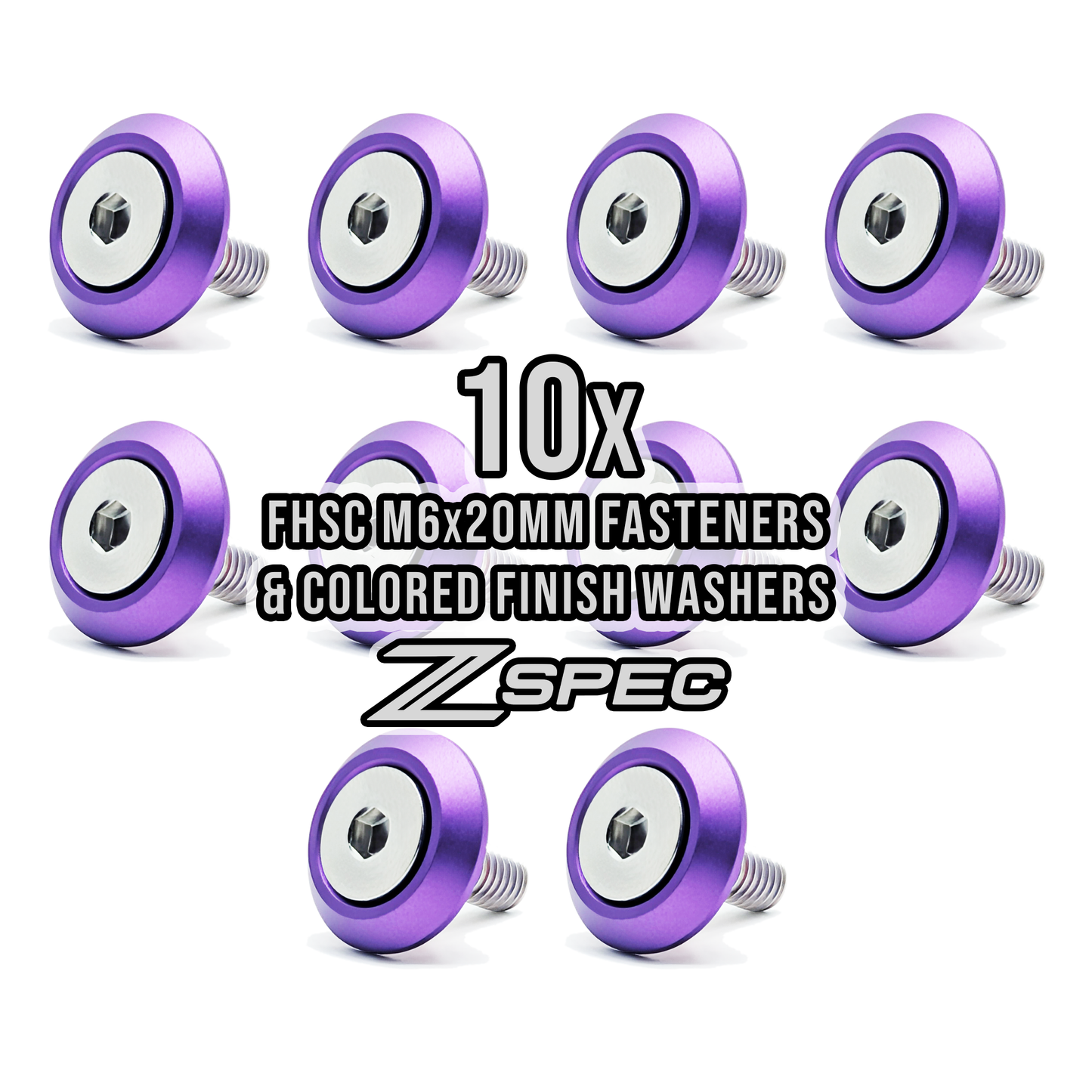 ZSPEC Metric Fender Fastener Kit, M6-1.0x20mm Fasteners, 10-Pack, Stainless & Billet - ZSD-568886-ZSD-568893-ZSD-568909-ZSD-568916-ZSD-568923-  DRIVEN - 1