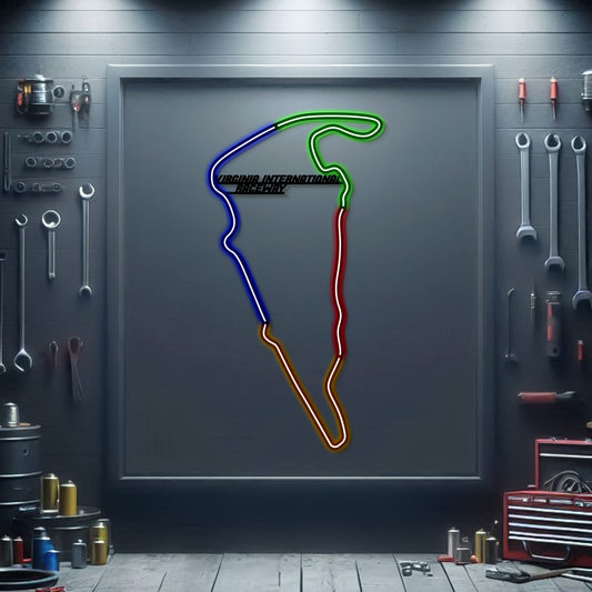 Virginia International Raceway Metal Neon Race Track - MTN0155 - MTN0155CC99-MTN0155W99-MTN0155R99-MTN0155Y99-MTN0155G99-  DRIVEN - 1