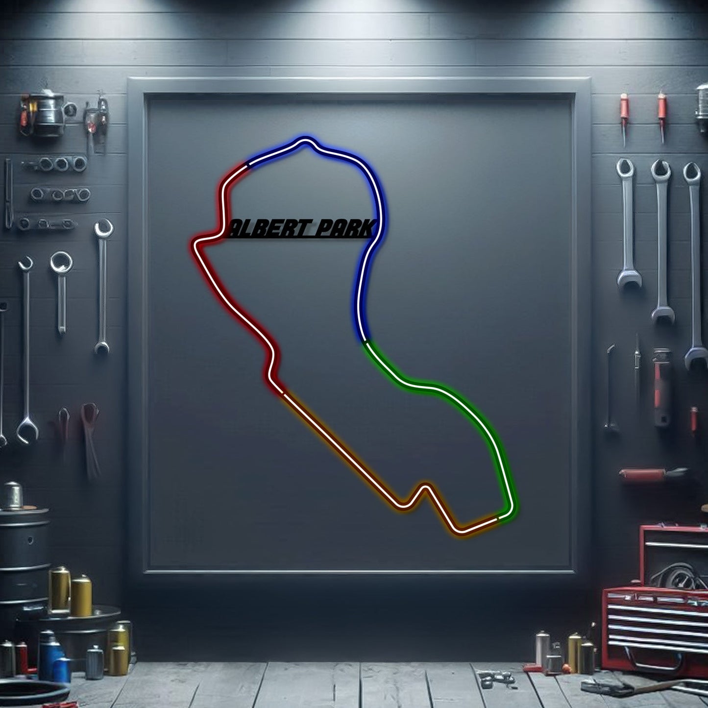 Albert Park Metal Neon Race Track - MTN0114 - MTN0114CC99-MTN0114W99-MTN0114R99-MTN0114Y99-MTN0114G99-  DRIVEN - 1