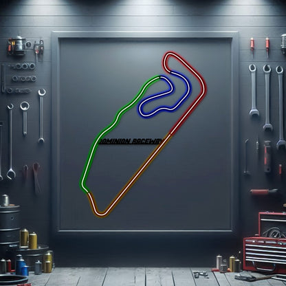 Dominion Raceway Metal Neon Race Track - MTN0127 - MTN0127CC99-MTN0127W99-MTN0127R99-MTN0127Y99-MTN0127G99-  DRIVEN - 1