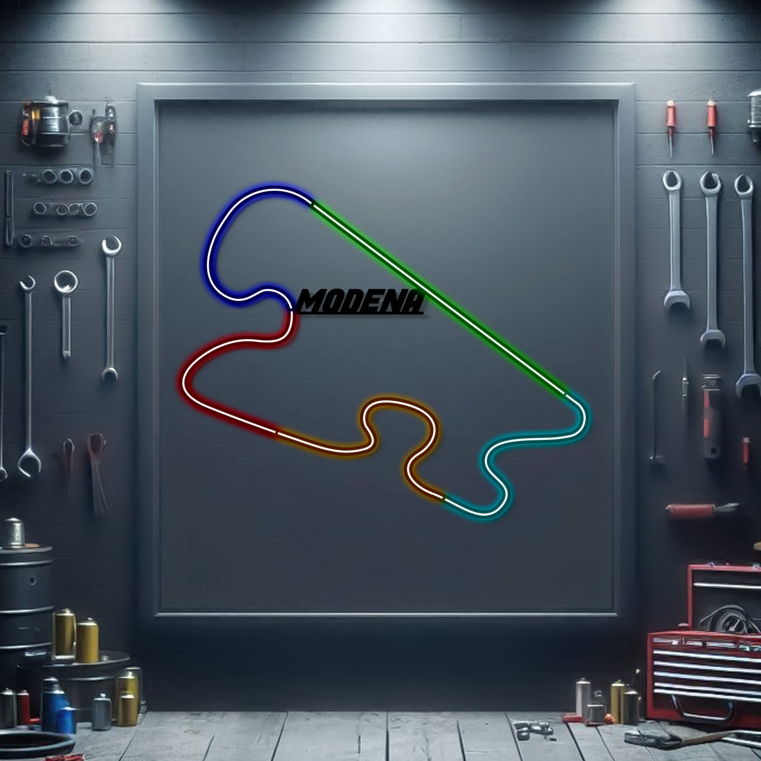 Modena Metal Neon Race Track - MTN0141 - MTN0141CC99-MTN0141W99-MTN0141R99-MTN0141Y99-MTN0141G99-  DRIVEN - 1