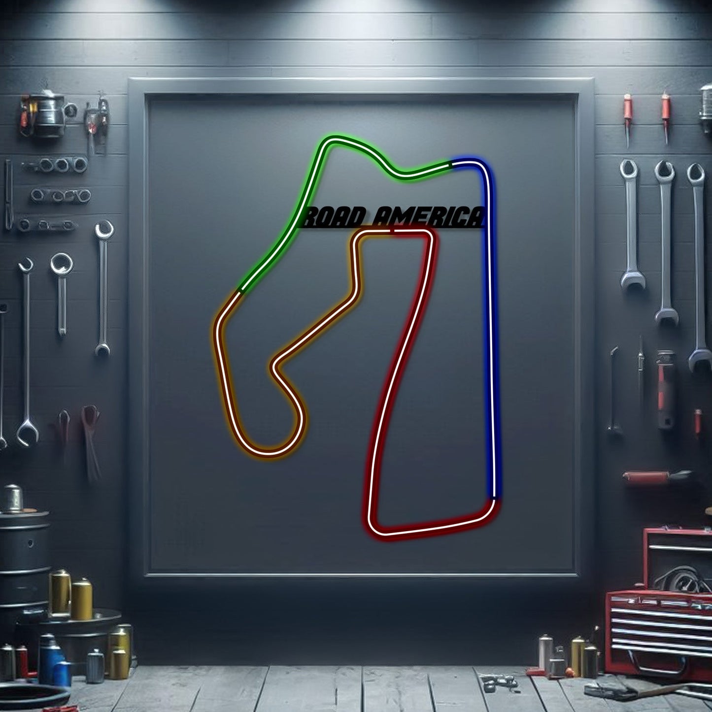Road America Metal Neon Race Track - MTN0150 - MTN0150CC99-MTN0150W99-MTN0150R99-MTN0150Y99-MTN0150G99-  DRIVEN - 1