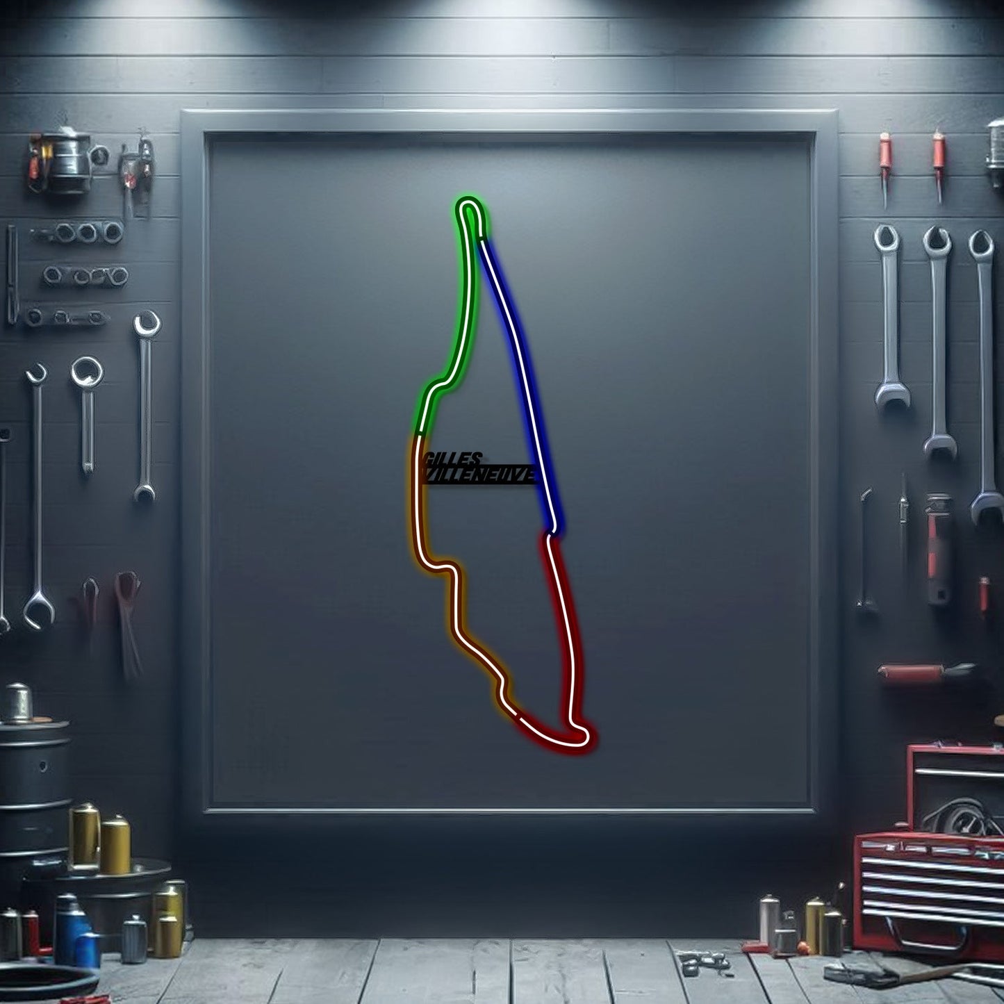 Gilles Villeneuve Metal Neon Race Track - MTN0129 - MTN0129CC99-MTN0129W99-MTN0129R99-MTN0129Y99-MTN0129G99-  DRIVEN - 1