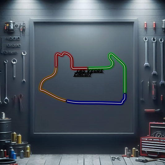 Las Vegas Circuit Metal Neon Race Track - MTN0136 - MTN0136CC99-MTN0136W99-MTN0136R99-MTN0136Y99-MTN0136G99-  DRIVEN - 1