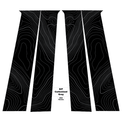 Topographic B Pillar Overlays - 2024+ Tacoma Double Cab / 2025+ 4Runner - 24TACOBPILLAR-ARG-24TACOBPILLAR-CBNG-24TACOBPILLAR-CG-24TACOBPILLAR-DS-24TACOBPILLAR-RR-  DRIVEN - 13