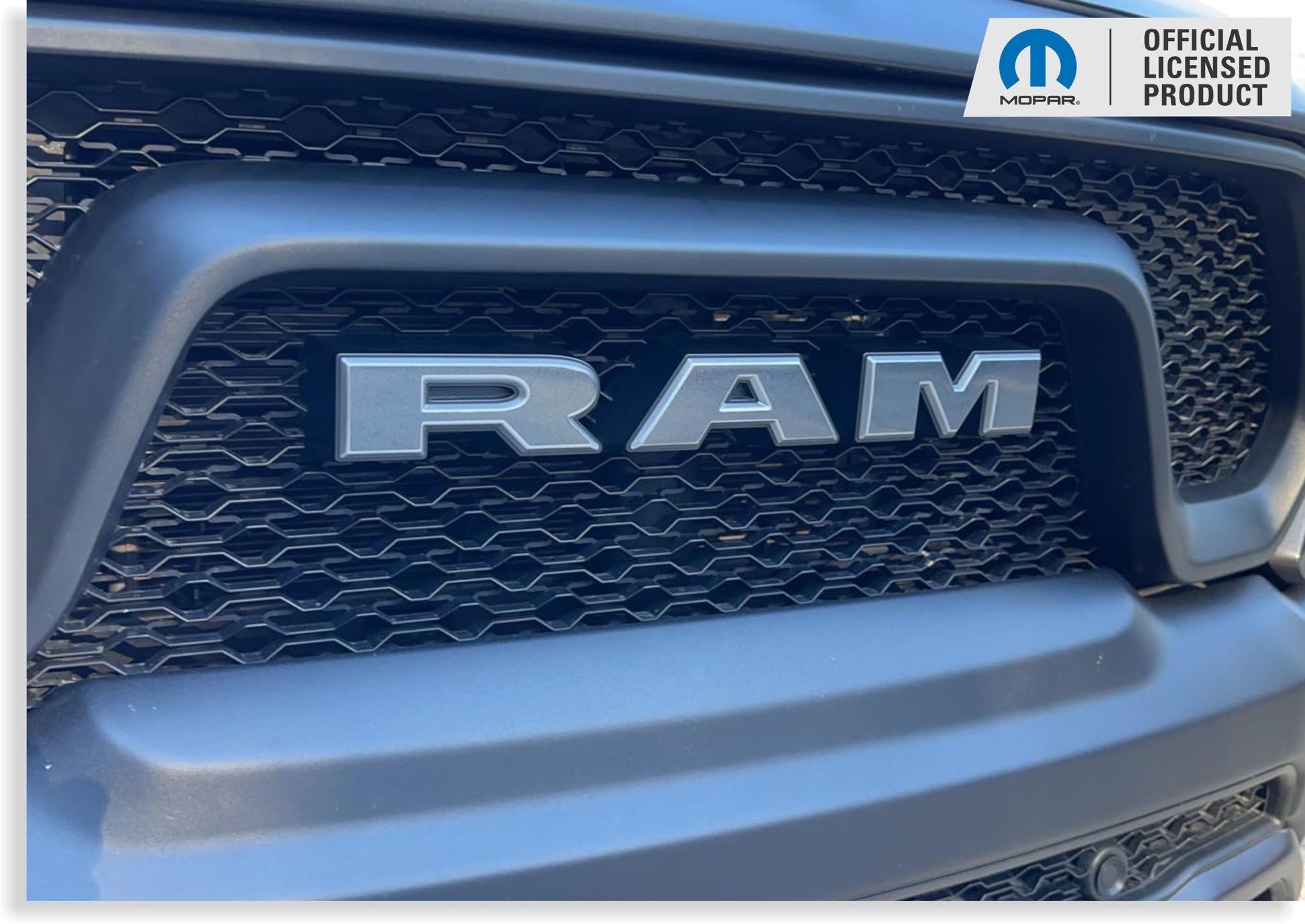 RAM Grille Emblem Overlay Decal   - 2019-2024 Ram 1500 Rebel - Ram19:Rebel-F-01-Ram19:Rebel-F-03-Ram19:Rebel-F-02-Ram19:Rebel-F-04-Ram19:Rebel-F-05-  DRIVEN - 18
