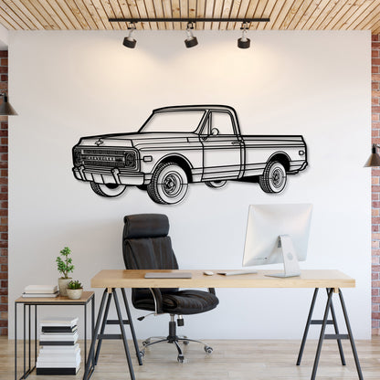 1968 C10 Perspective Metal Car Wall Art - MT1249 - MT1249B69L-MT1249B80L-MT1249B99L-MT1249B115L-MT1249B140L-  DRIVEN - 1