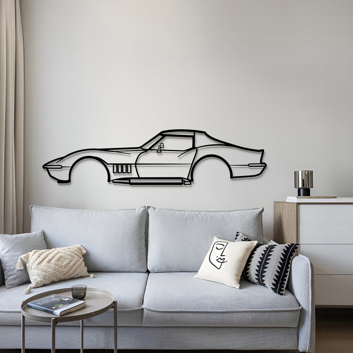 1969 Corvette Metal Car Wall Art - MT0119 - MT0119B49L-MT0119B69L-MT0119B80L-MT0119B99L-MT0119B120L-  DRIVEN - 4