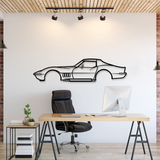 1969 Corvette Metal Car Wall Art - MT0119 - MT0119B49L-MT0119B69L-MT0119B80L-MT0119B99L-MT0119B120L-  DRIVEN - 1