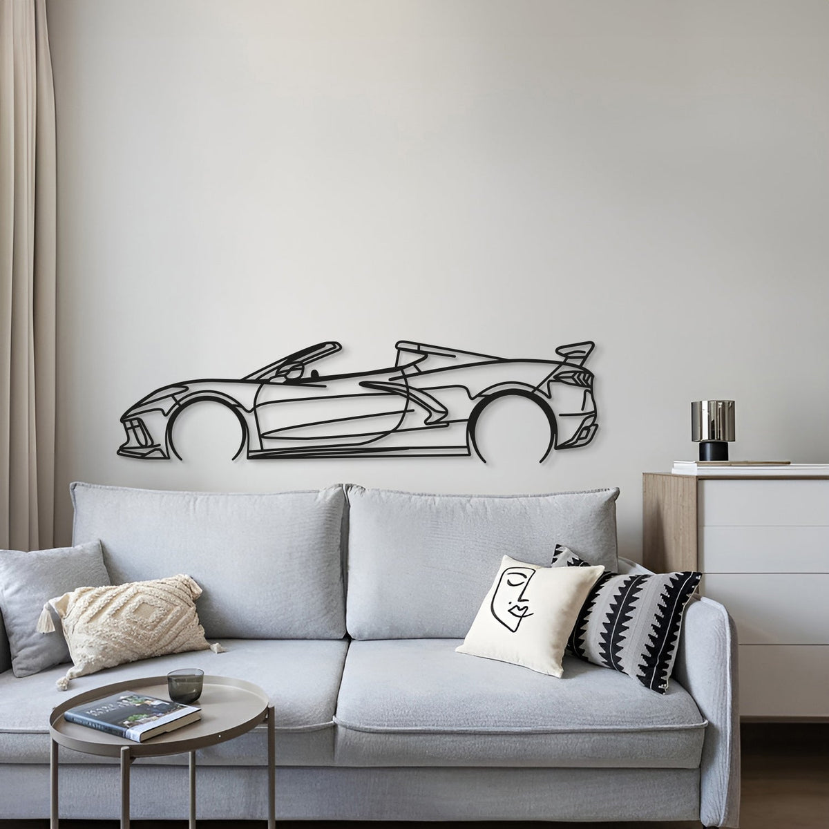 Corvette C8 Detailed Metal Car Wall Art - MT0922 - MT0922B49L-  DRIVEN - 8