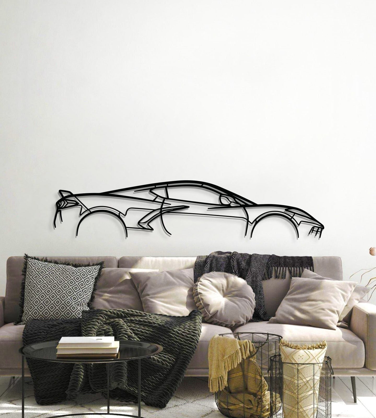 Corvette C8 Metal Car Wall Art - MT0924 - MT0924B49L-MT0924B69L-MT0924B80L-MT0924B99L-MT0924B120L-  DRIVEN - 6