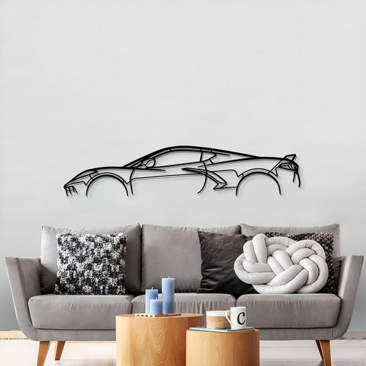 Corvette C8 Metal Car Wall Art - MT0924 - MT0924B49L-MT0924B69L-MT0924B80L-MT0924B99L-MT0924B120L-  DRIVEN - 2