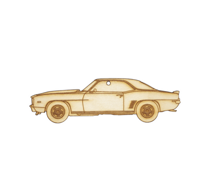 ZSPEC Laser-Engraved Wood Ornament, Style: Classic Camaro, Birch, ~5-inches Wide - ZSD-567124-  DRIVEN - 1