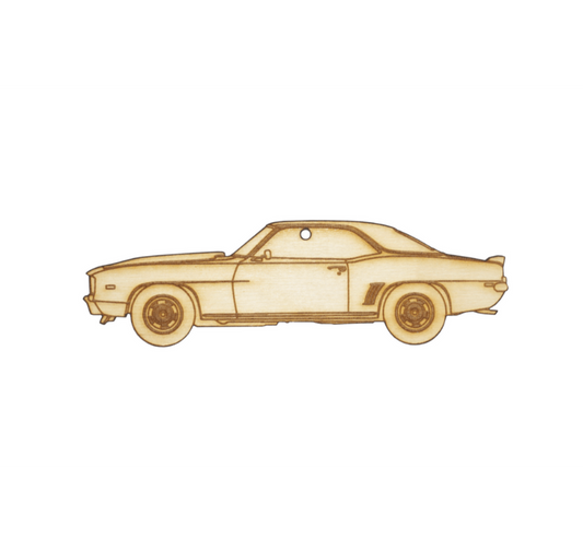 ZSPEC Laser-Engraved Wood Ornament, Style: Classic Camaro, Birch, ~5-inches Wide - ZSD-567124-  DRIVEN - 1