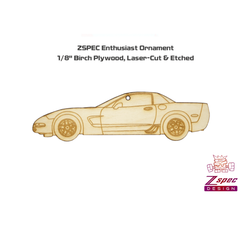 ZSPEC Laser-Engraved Wood Ornament, Style: Corvette C5 Z06, Birch - ZSD-562259-  DRIVEN - 2