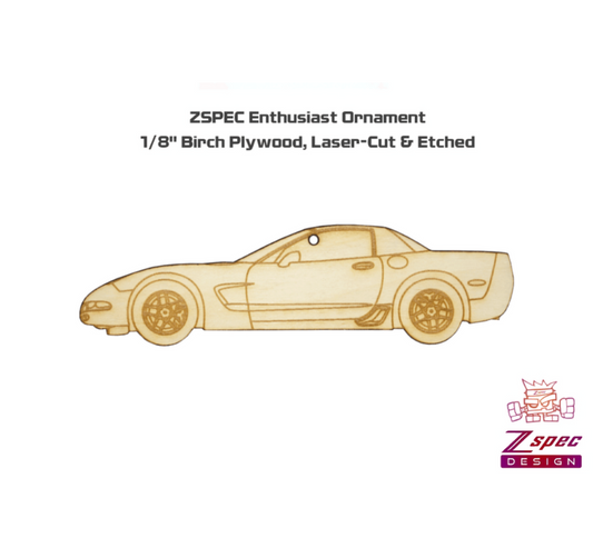 ZSPEC Laser-Engraved Wood Ornament, Style: Corvette C5 Z06, Birch - ZSD-562259-  DRIVEN - 2