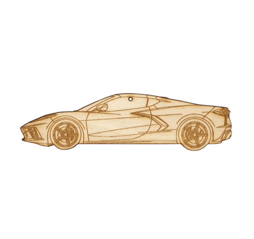 ZSPEC Laser-Engraved Wood Ornament, Style: Corvette C8, Birch - ZSD-562471-  DRIVEN - 1