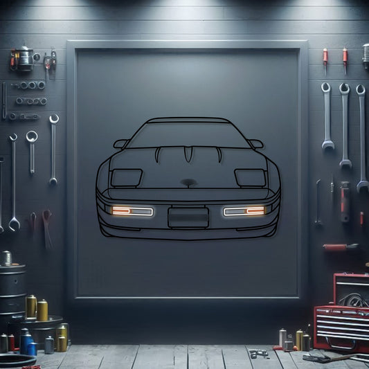 1994 Corvette Front View Metal Neon Car Wall Art -MTN0255 - MTN0255W99-MTN0255W115-MTN0255W140-  DRIVEN - 1