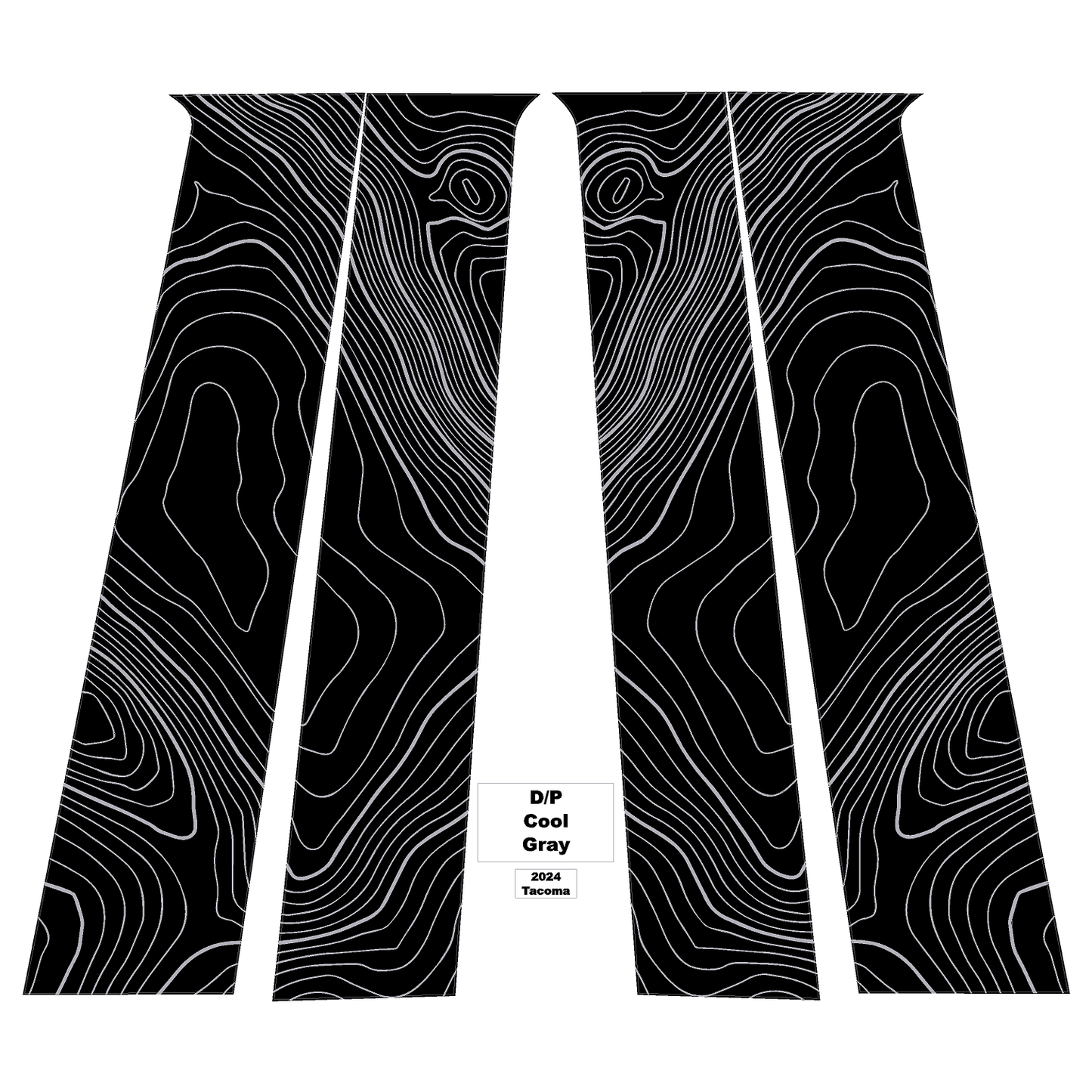 Topographic B Pillar Overlays - 2024+ Tacoma Double Cab / 2025+ 4Runner - 24TACOBPILLAR-ARG-24TACOBPILLAR-CBNG-24TACOBPILLAR-CG-24TACOBPILLAR-DS-24TACOBPILLAR-RR-  DRIVEN - 15