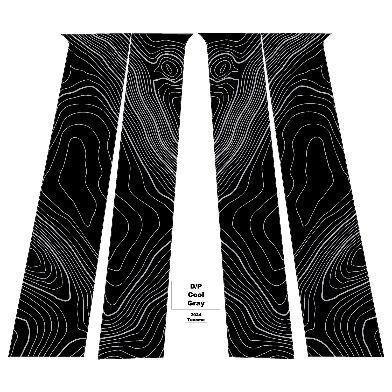 Topographic B Pillar Overlays - 2024+ Tacoma Double Cab / 2025+ 4Runner - 24TACOBPILLAR-ARG-24TACOBPILLAR-CBNG-24TACOBPILLAR-CG-24TACOBPILLAR-DS-24TACOBPILLAR-RR-  DRIVEN - 15