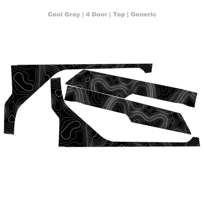 Topographic Upper Door Overlay Kit (Printed Series) - 2021+ Bronco 4 Door - 21BRNINTDRFU-TPAMBL-21BRNINTDRFU-TPA51L-21BRNINTDRFU-TPAZL-21BRNINTDRFU-TPCGL-21BRNINTDRFU-TPCBNL-  DRIVEN - 23