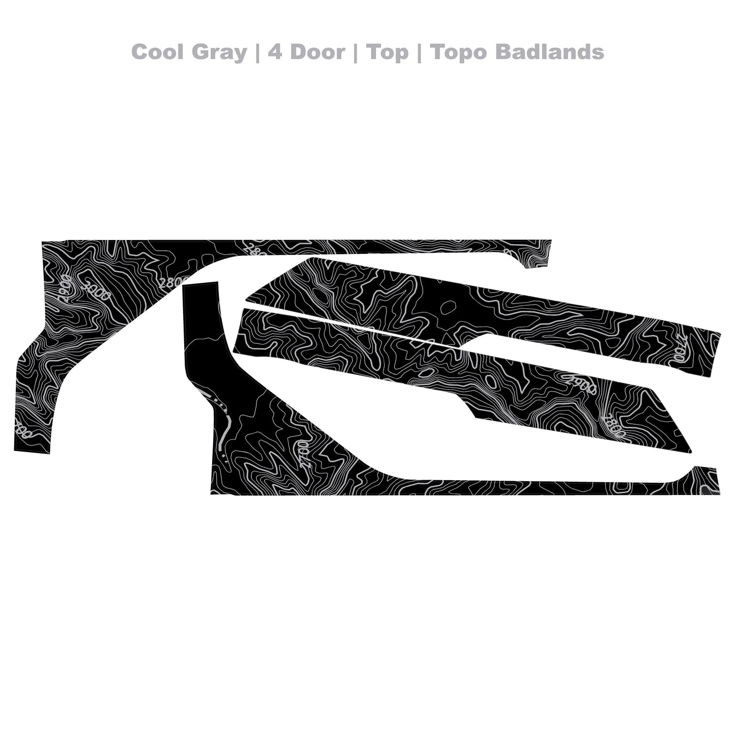 Topographic Upper Door Overlay Kit (Printed Series) - 2021+ Bronco 4 Door