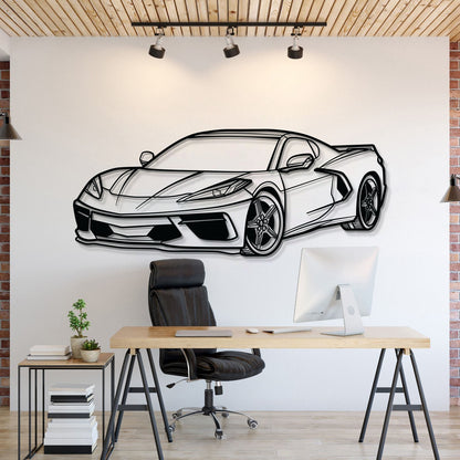 Corvette C8 Perspective Metal Car Wall Art - MT1125 - MT1125B69L-  DRIVEN - 5