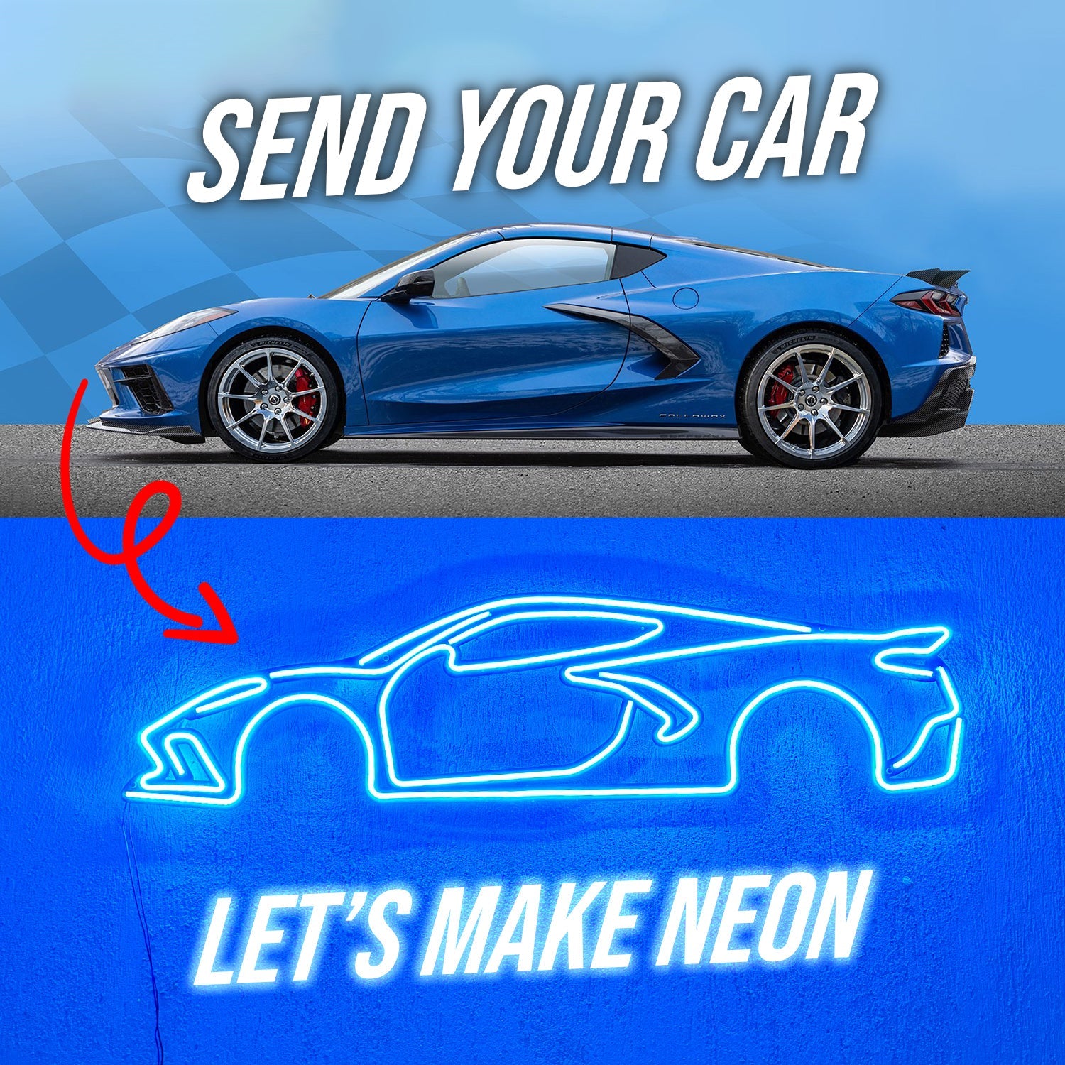 Your Personalized Metal Neon Car Wall Art - MTN0051 - MTN0051W99L-MTN0051W120L-MTN0051W140L-MTN0051R99L-MTN0051R120L-  DRIVEN - 5