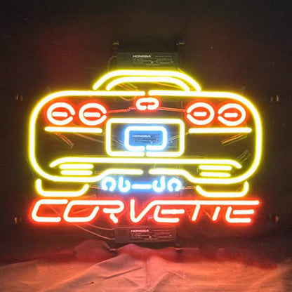 Yellow Corvette Auto Car Neon Signs Light - me425B-  DRIVEN - 1