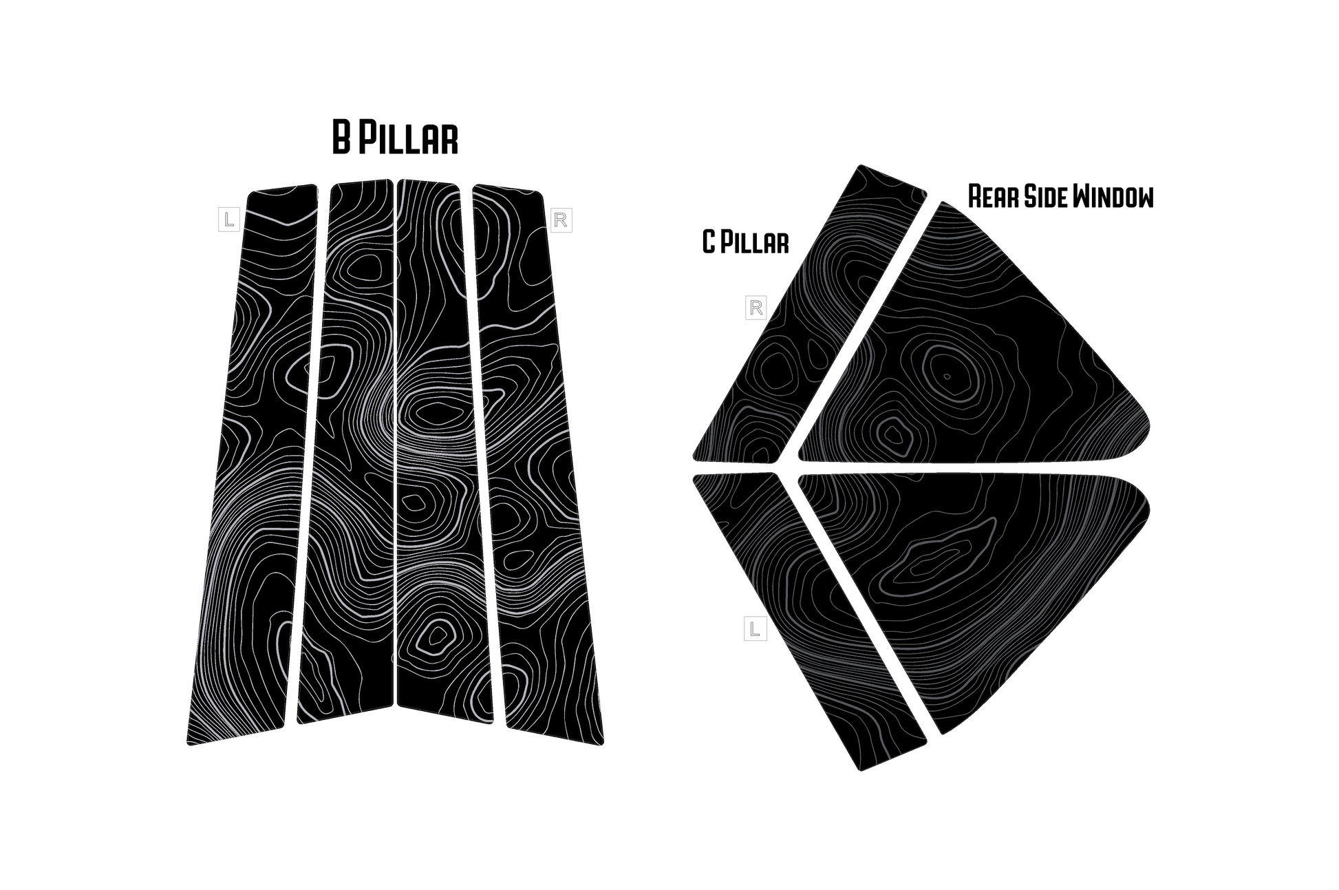 Topographic Map Pillar Overlays - 2024+ Crosstrek - 24CROSSBPILLARTOPO-CG-24CROSSBPILLARTOPO-CODE-24CROSSBPILLARTOPO-COOL-24CROSSCPILLARTOPO-CG-24CROSSCPILLARTOPO-CODE-  DRIVEN - 2