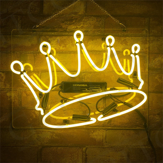 Crown Yellow Neon Signs - ME018-  DRIVEN - 1