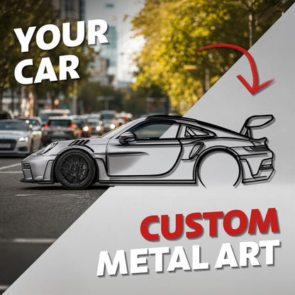 Your Personalized Car Metal Wall Art (Front view, rear and perspective view) - MT1113B49SV-  DRIVEN - 1