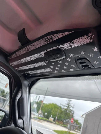 Freedom Series Sun Visor Overlays (Printed Series) - 2018+ Jeep Wrangler JL / Jeep Gladiator JT - JLVISORFULLFREE-RWBNHL-JLVISORFULLFREE-RWBHL-JLVISORFULLFREE-BWNHL-JLVISORFULLFREE-BWHL-JLVISORFULLFREE-TBLNHL-  DRIVEN - 3