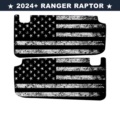 Freedom Series Sun Visor Overlays (Printed Series) - 2024+ Ranger Raptor (with Homelink) - 24RGRVISORFULLFREE-RWBHL-24RGRVISORFULLFREE-BWHL-24RGRVISORFULLFREE-TBLHL-24RGRVISORFULLFREE-TRLHL-24RGRVISORFULLFREE-TGLHL-  DRIVEN - 12