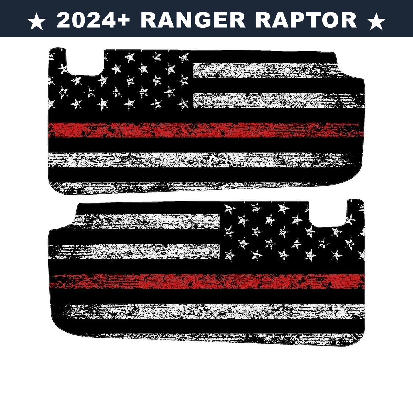 Freedom Series Sun Visor Overlays (Printed Series) - 2024+ Ranger Raptor (with Homelink) - 24RGRVISORFULLFREE-RWBHL-24RGRVISORFULLFREE-BWHL-24RGRVISORFULLFREE-TBLHL-24RGRVISORFULLFREE-TRLHL-24RGRVISORFULLFREE-TGLHL-  DRIVEN - 14