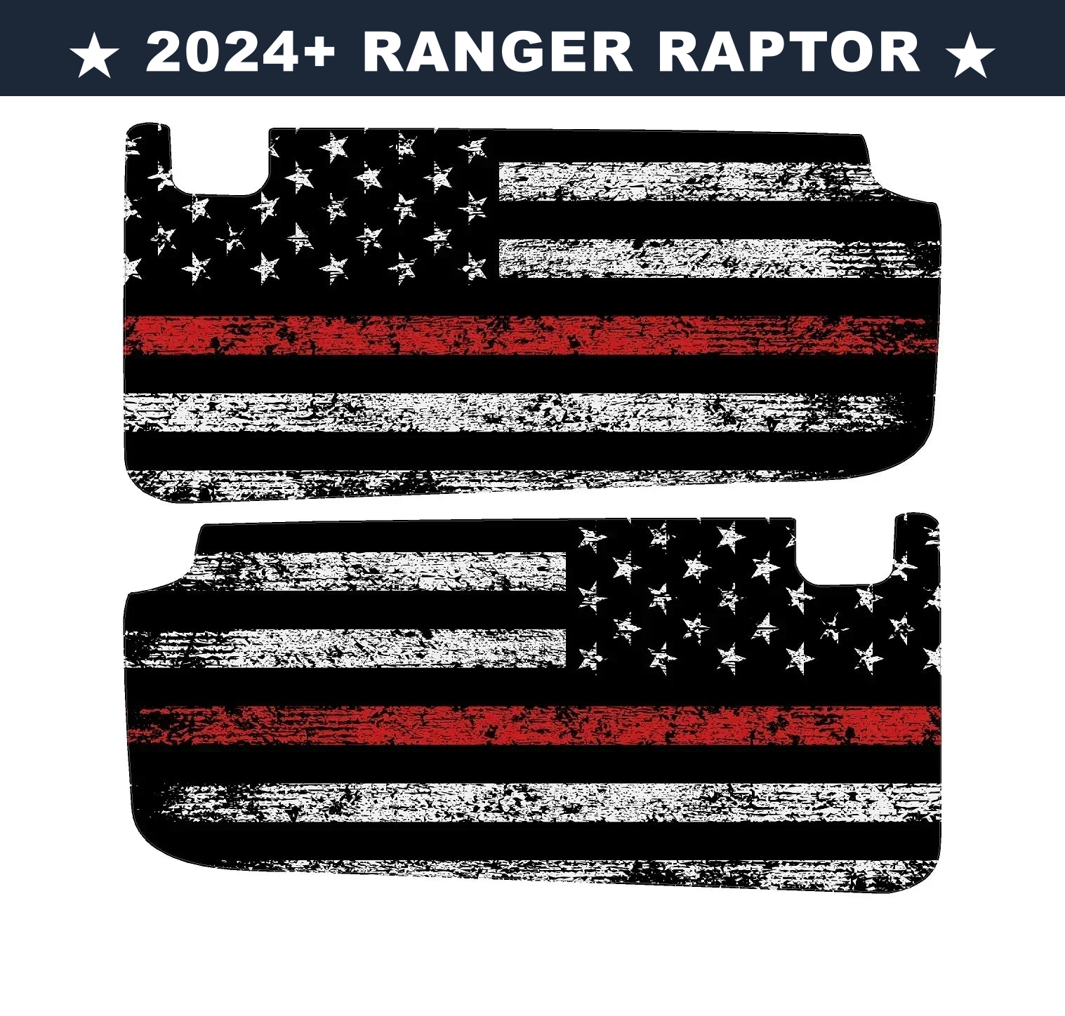 Freedom Series Sun Visor Overlays (Printed Series) - 2024+ Ranger Raptor (with Homelink) - 24RGRVISORFULLFREE-RWBHL-24RGRVISORFULLFREE-BWHL-24RGRVISORFULLFREE-TBLHL-24RGRVISORFULLFREE-TRLHL-24RGRVISORFULLFREE-TGLHL-  DRIVEN - 14