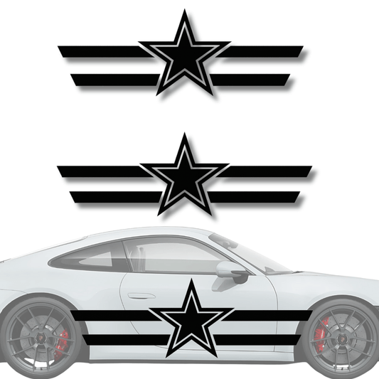 Dallas Cowboys Racing Stripe Decal Set – Universal Fit Vinyl Sticker for Cars & Trucks - sku-50813689528452-sku-50813689561220-sku-50813689593988-sku-50813689626756-sku-50813689659524-  DRIVEN - 1