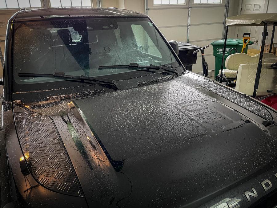 Defender 110 Hood / Bonnet Decal Overlay (Matte Black) - 2020+ Land Rover Defender 110 - 20LRDEFENDER110HD-MB-  DRIVEN - 4