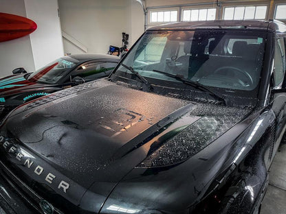 Defender 110 Hood / Bonnet Decal Overlay (Matte Black) - 2020+ Land Rover Defender 110 - 20LRDEFENDER110HD-MB-  DRIVEN - 5