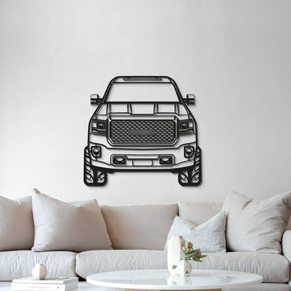 2016 Denali Sierra 3500HD Front View Metal Car Wall Art - MT0562 - MT0562B49-MT0562B80-MT0562B99-MT0562B115-MT0562B140-  DRIVEN - 3